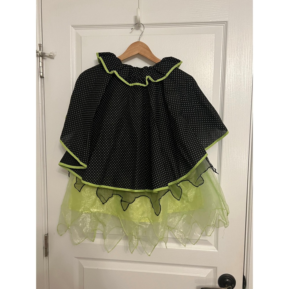 Pottery Barn Kids Witch Halloween Costume 4-6 Green Tulle Cat Hat Cape Skirt - Picture 7 of 9